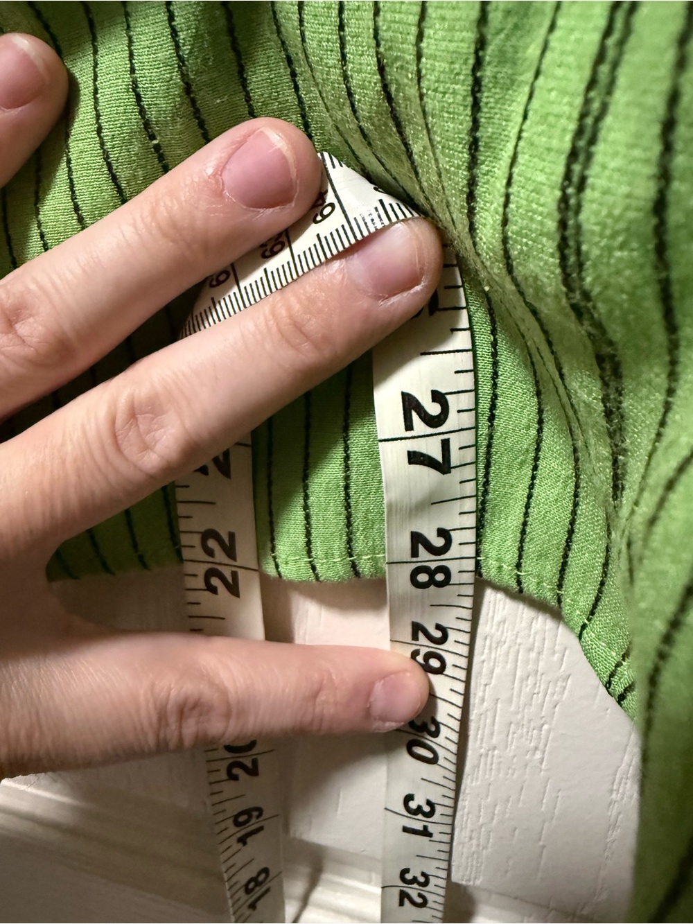 Green Ribbed Button-Up Shirt - Picture 6 of 7